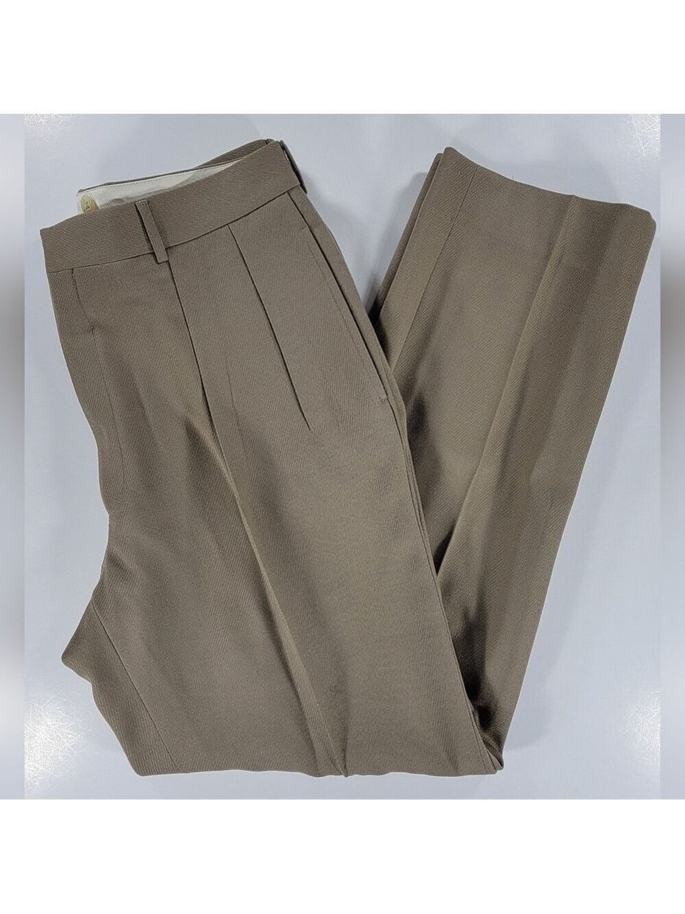 VTG Polo Ralph Lauren Pants Mens 36R 34x30 Beige 100% Wool Pleated Made Italy